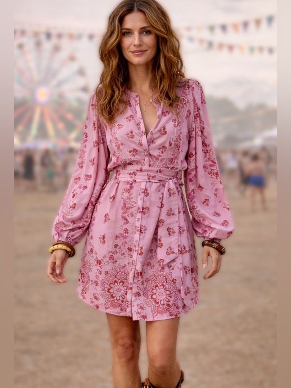 Spell Rebel Spirit Tunic Dress XL
Pink Floral Boho Festival Cottagecore